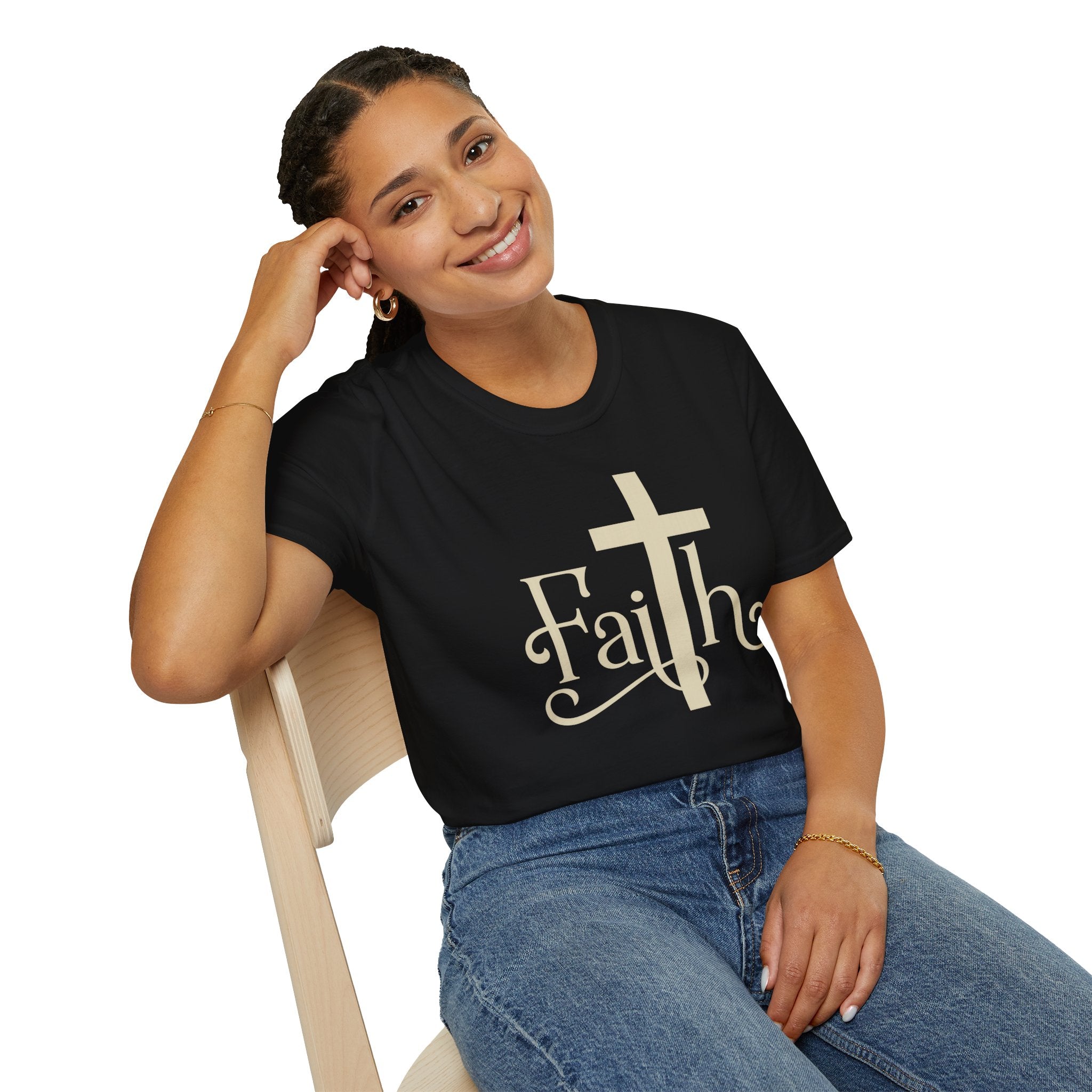 Faith Cross T-Shirt — Elegant Christian Inspirational Tee