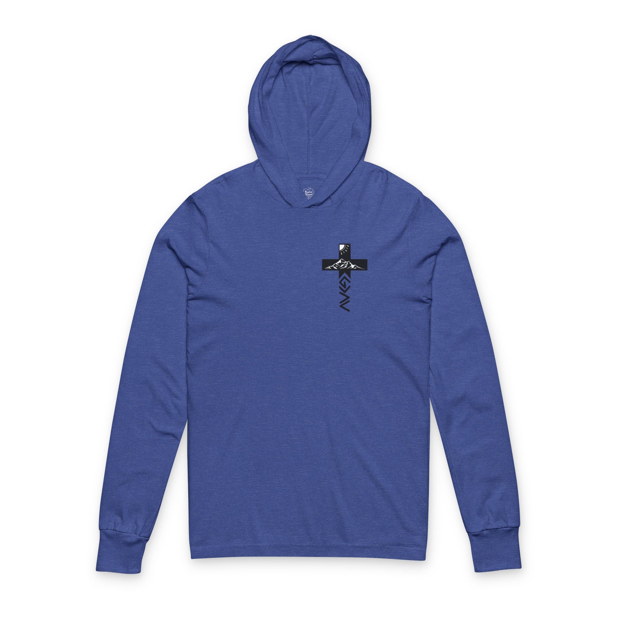 God Is Greater Than the Highs and Lows Hoodie — Christian Faith Pullover Heather True Royal