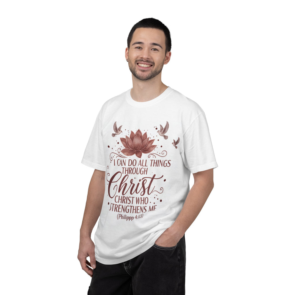 Feminine Floral “I Can Do All Things Through Christ” Christian Tee