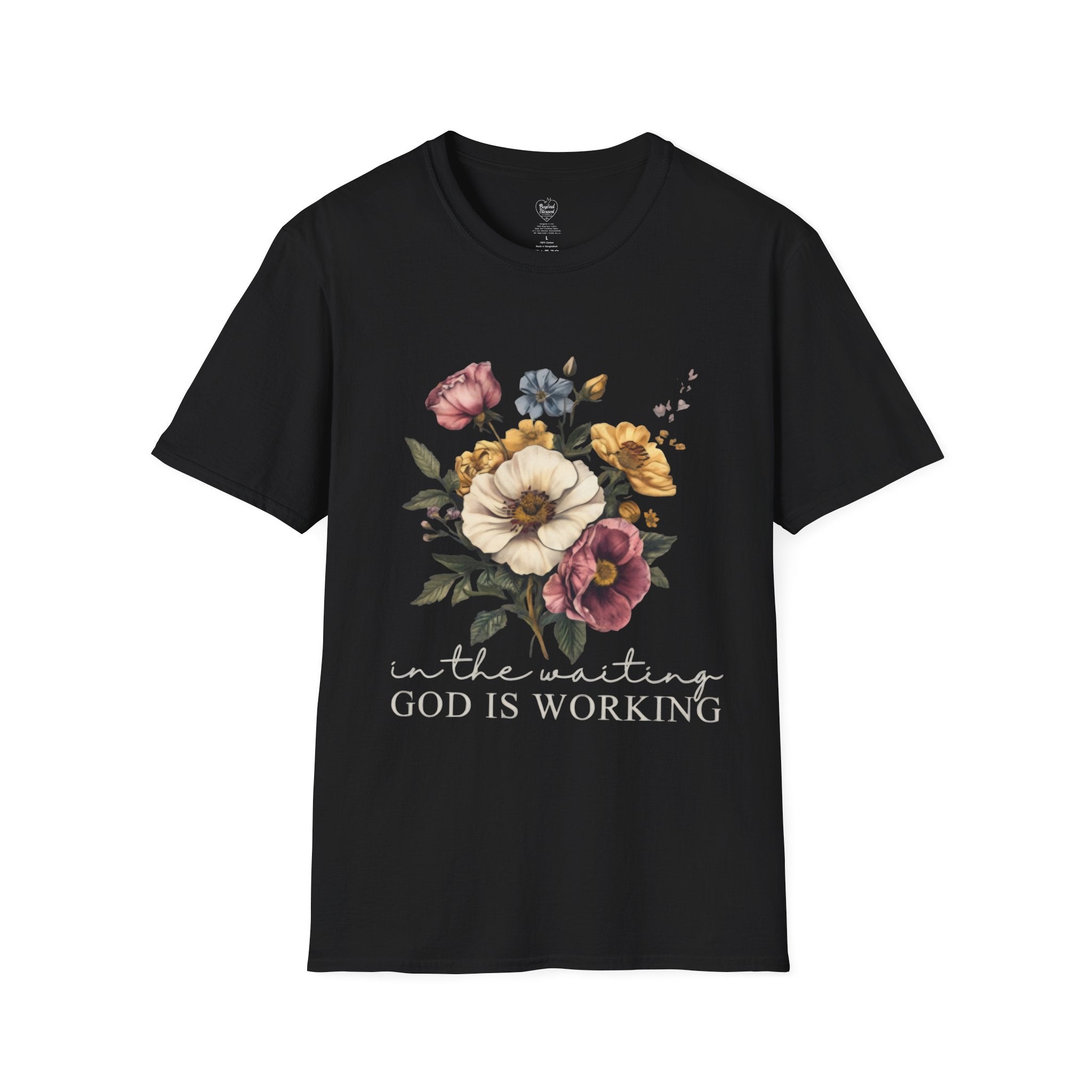 Christian T-Shirt — In the Waiting: God Is Working Black