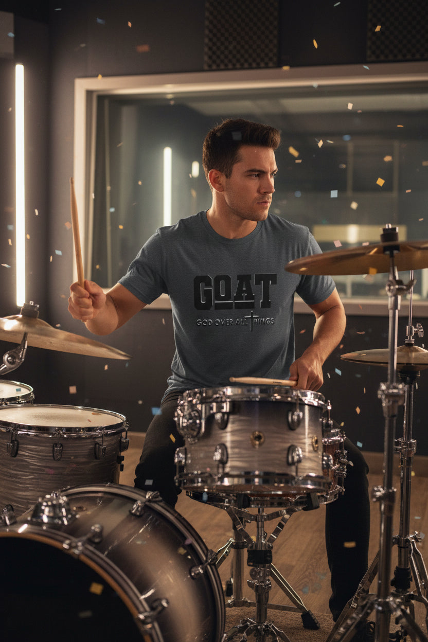 GOAT "God Over All Things" Christian T-Shirt Dark Heather