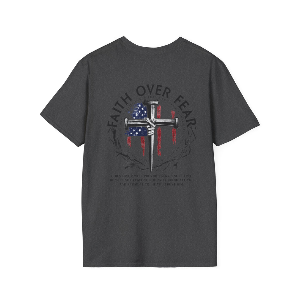 Faith Over Fear Christian T-Shirt with Cross