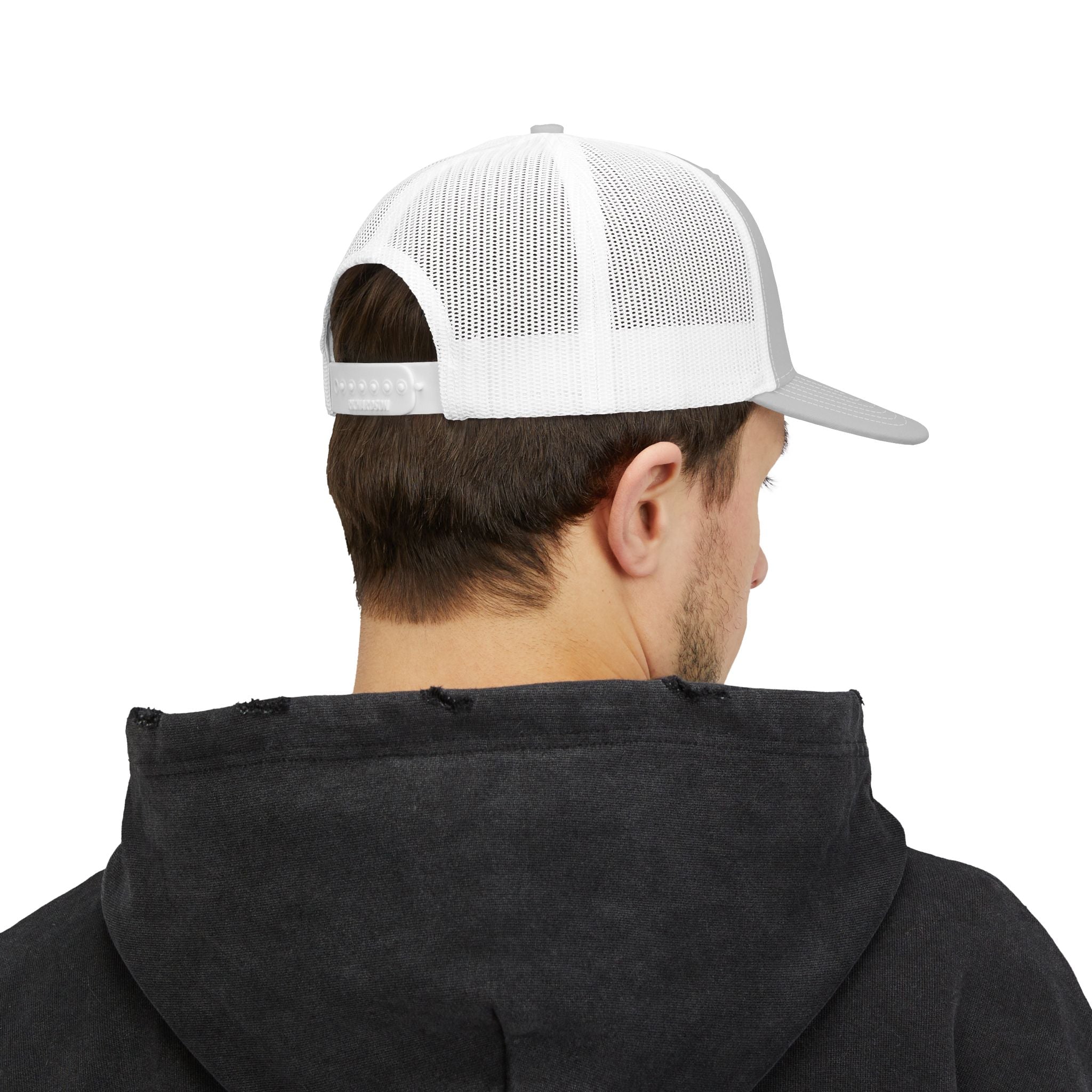 Nail Cross Embroidered Trucker Hat — Christian Snapback Cap