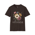 Christian T-Shirt — In the Waiting: God Is Working Dark Chocolate