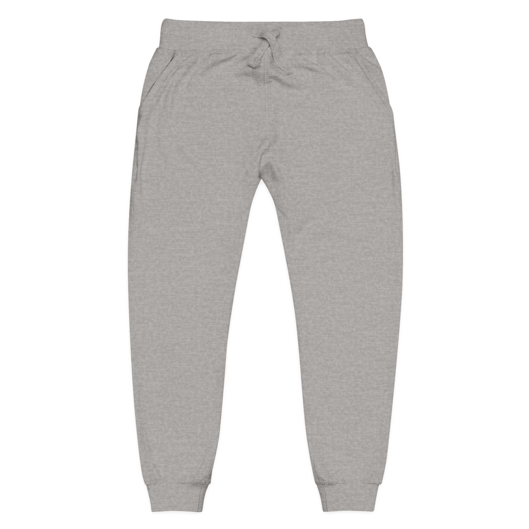 Embroidered Cross Sweatpants — Unisex Fleece Joggers Carbon Grey