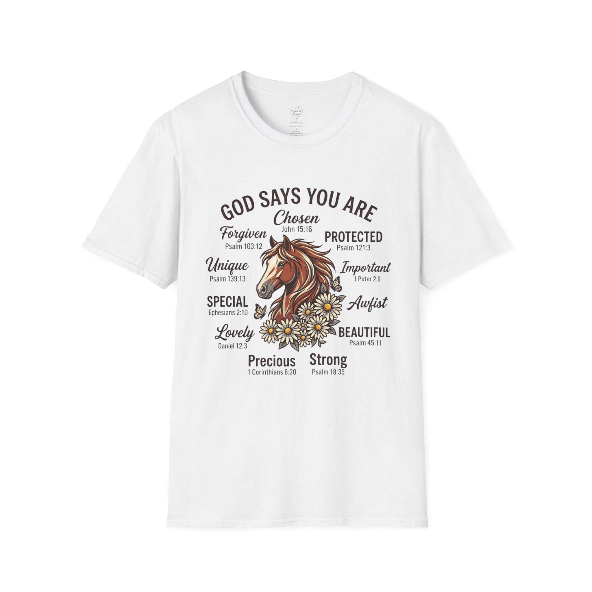Christian T-Shirt — "God Says You Are" Inspirational Faith Tee White