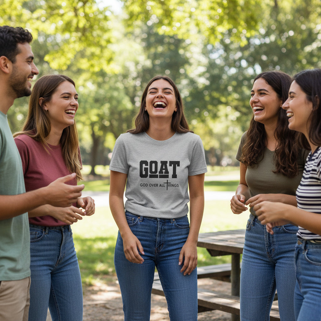 GOAT "God Over All Things" Christian T-Shirt Sport Grey