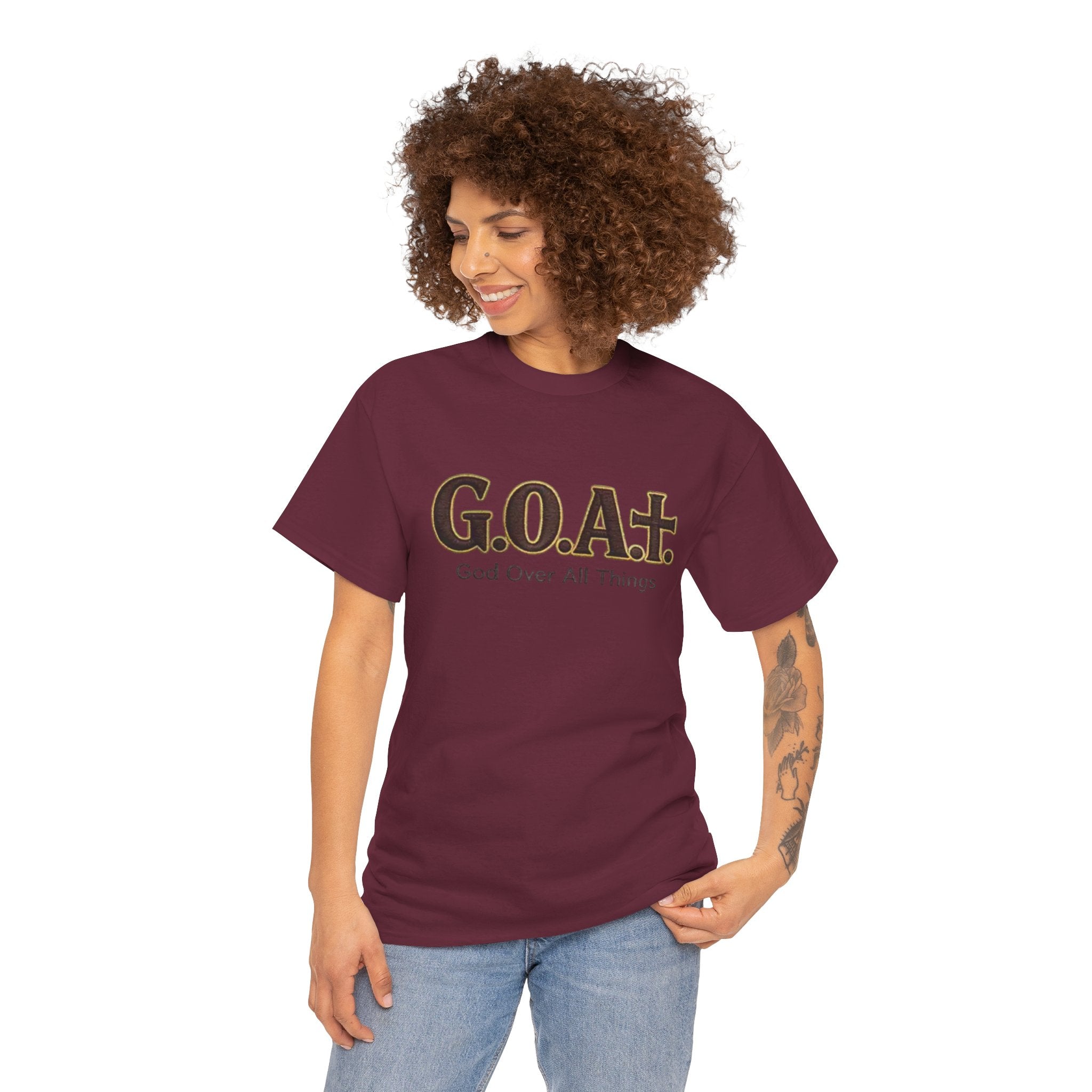 GOAT God Above All Things Christian Tee – New Design