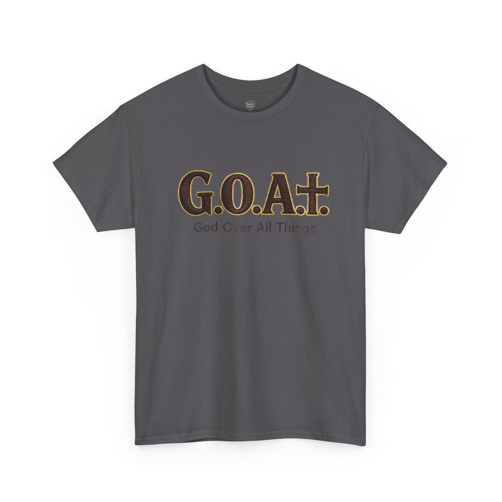 GOAT God Above All Things Christian Tee – New Design Charcoal