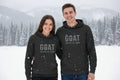 GOAT Hoodie Tee — "God Over All Things" Christian Long-Sleeve Hooded Shirt Charcoal Black TriBlend