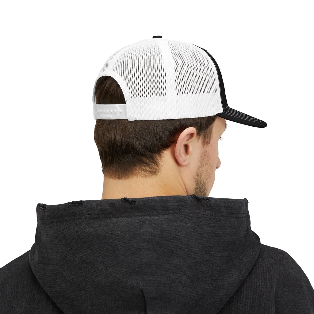 Nail Cross Embroidered Trucker Hat — Christian Snapback Cap