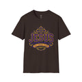 Jesus Christian T-Shirt — Purple & Gold Faith Tee Dark Chocolate