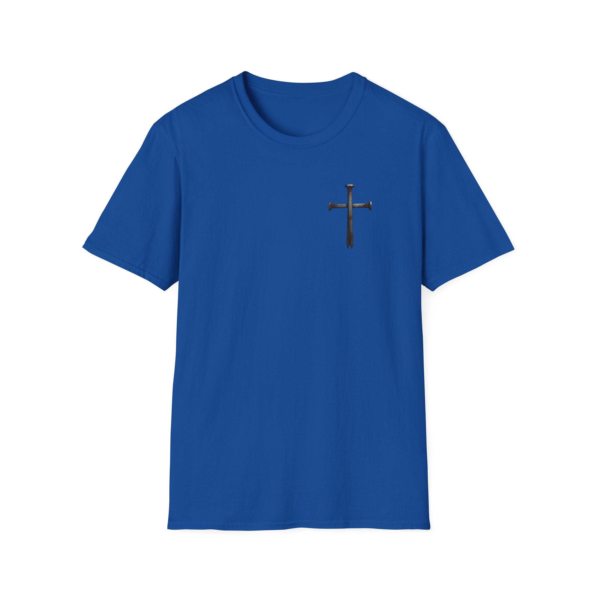 Faith Over Fear Christian T-Shirt with Cross Royal