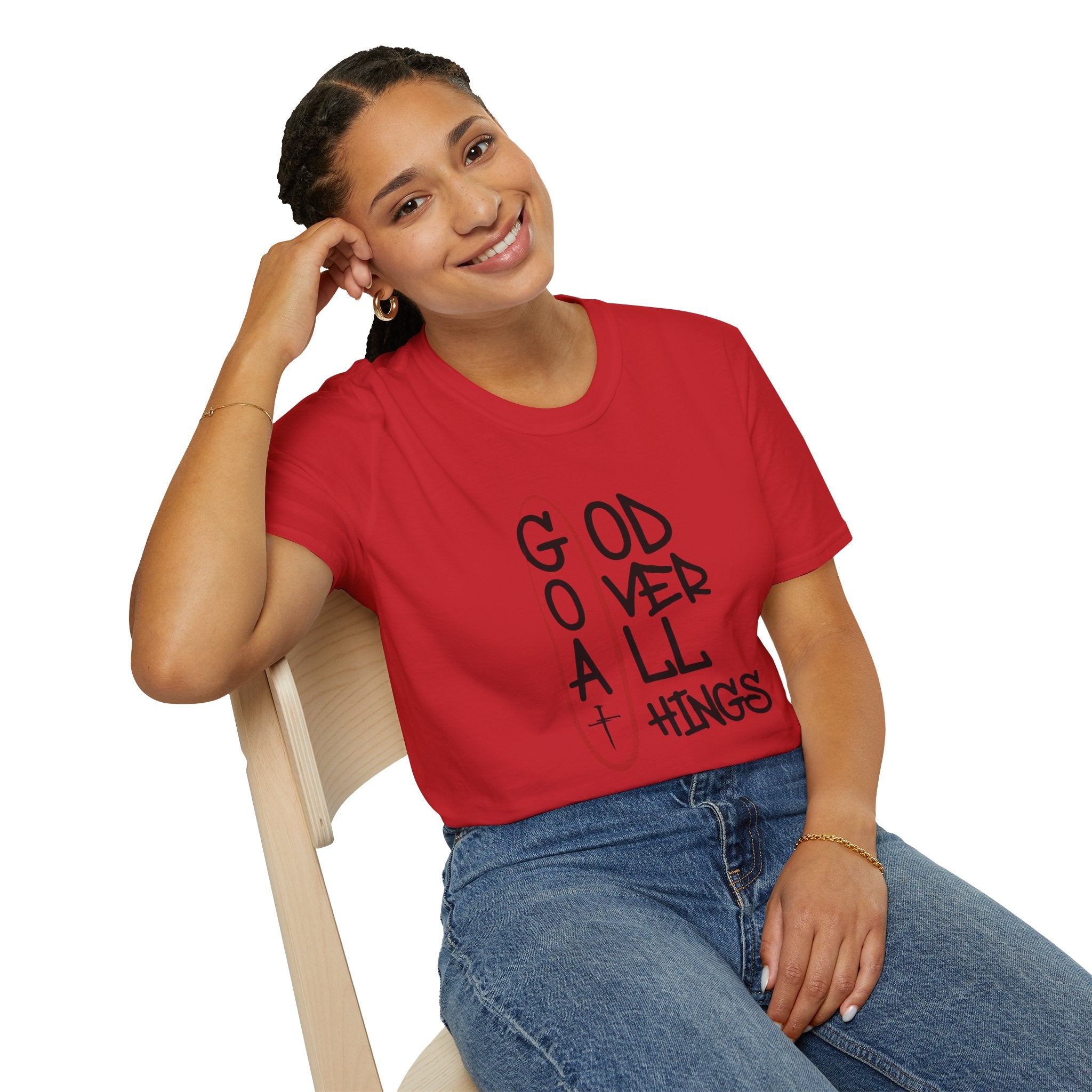 God Over All Things Christian T-Shirt — Goat Design 3